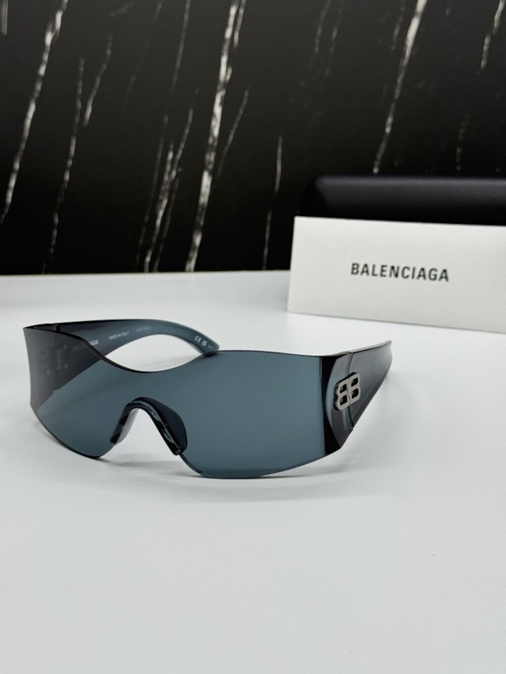 NEW BALENCIAGA BB0292S 003 BLUE UNISEX GEOMETRIC SUNGLASSES BALENCIAGA EYEWEAR